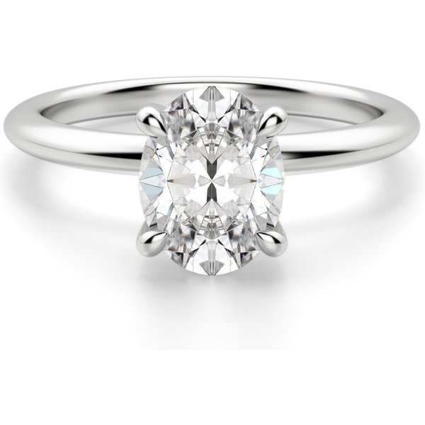 Hidden Halo Klasyczny Owalny 2.00 ct Pierścionek Zaręczynowy Diament Laboratoryjny 950 Platyna