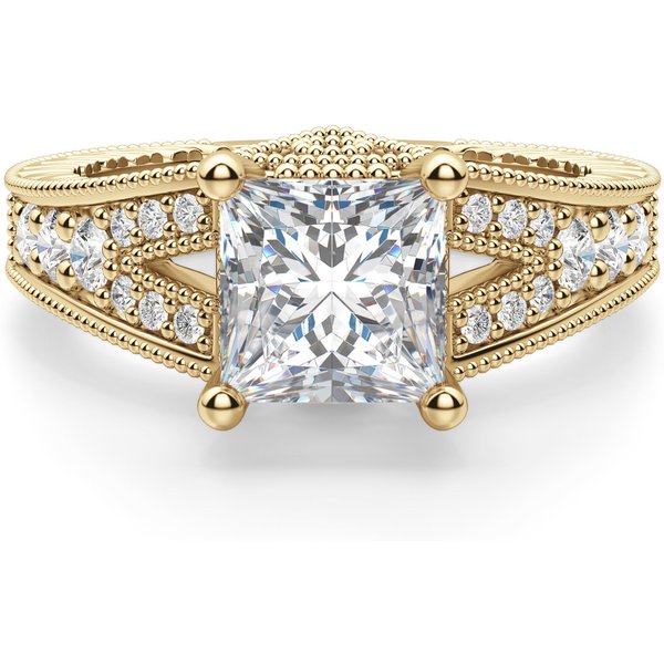 Valencia Księżniczka 0.75 ct Pierścionek Zaręczynowy Diament Laboratoryjny 585 Żółte Złoto (14K)