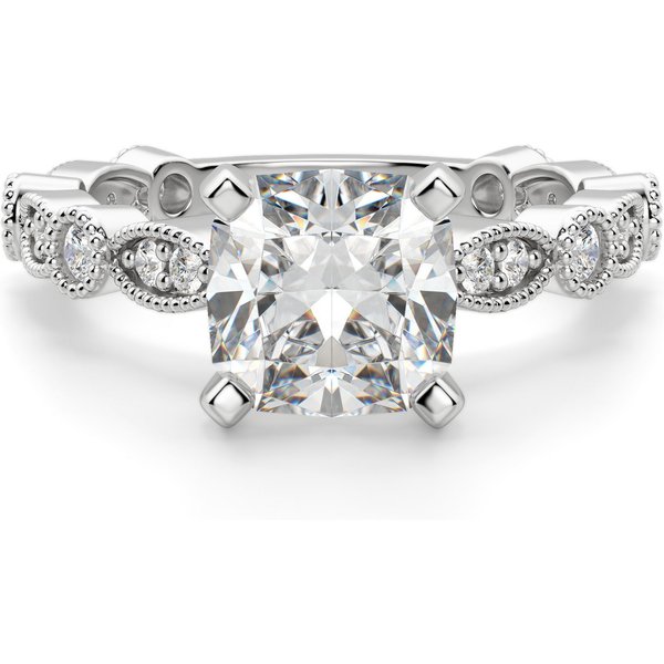 Infinite Love Poduszkowy 3.00 ct Pierścionek Zaręczynowy Diament Laboratoryjny 950 Platyna