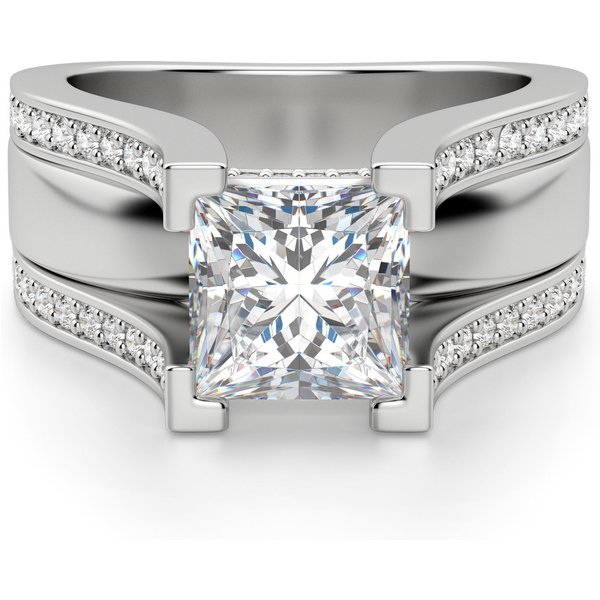 Abigail Księżniczka 2.00 ct Pierścionek Zaręczynowy Diament Laboratoryjny 585 Białe Złoto (14K)