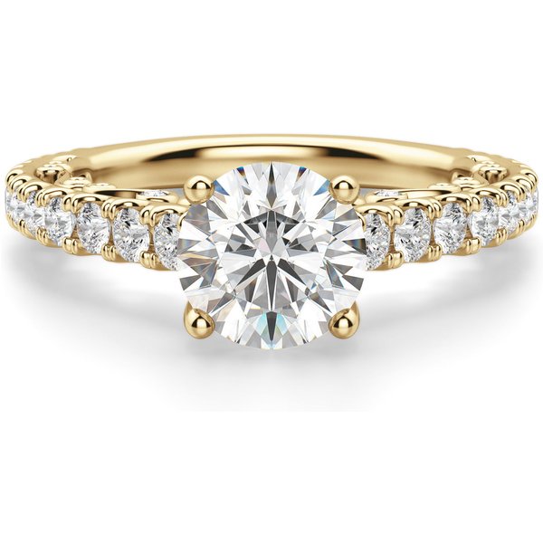 Fleur Okrągły 1.25 ct Pierścionek Zaręczynowy Diament Laboratoryjny 585 Żółte Złoto (14K)