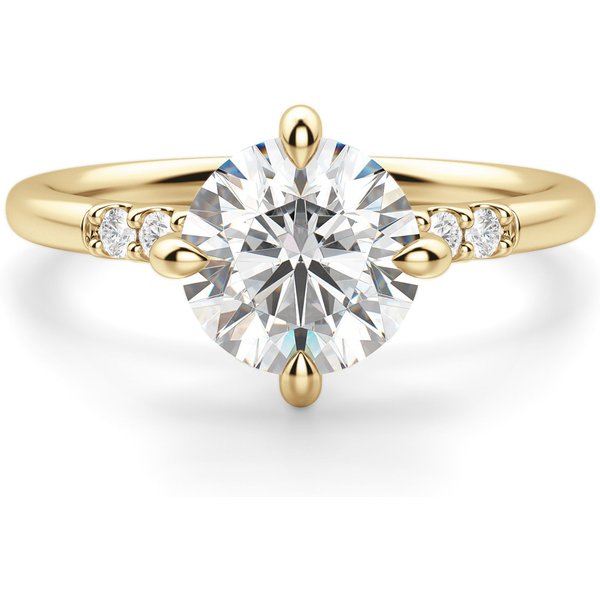 Kite Set Accented Okrągły 0.75 krt Pierścionek Zaręczynowy Diament Laboratoryjny 585 Żółte Złoto (14K)