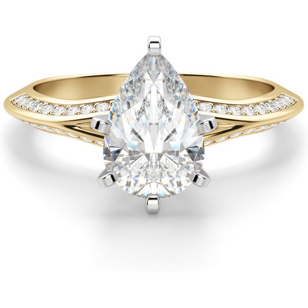 Irene Gruszkowy 1.25 ct Pierścionek Zaręczynowy Diament Laboratoryjny 585 Żółte Złoto (14K)