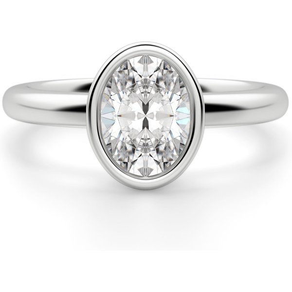Marseille Owalny 1.50 ct Pierścionek Zaręczynowy Diament Laboratoryjny 585 Białe Złoto (14K)