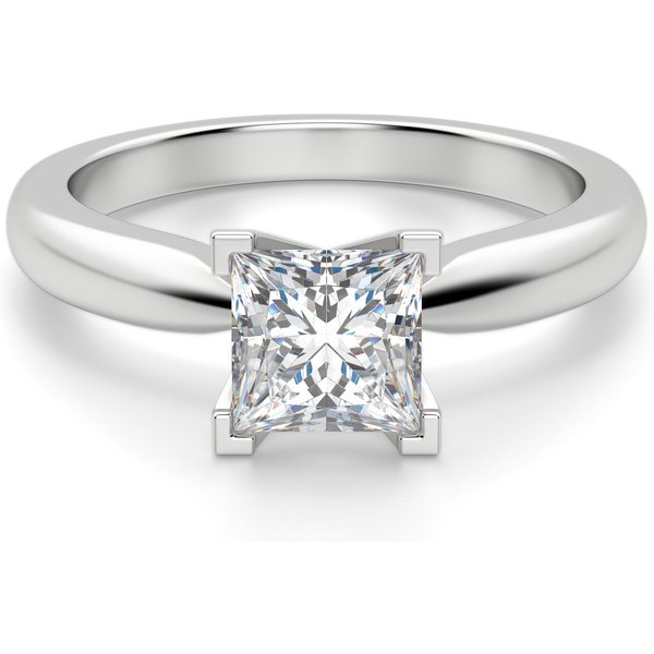 Tapered Solitaire Księżniczka 2.00 ct Klasyczny Pierścionek Zaręczynowy Diament Laboratoryjny 585 Białe Złoto (14K)