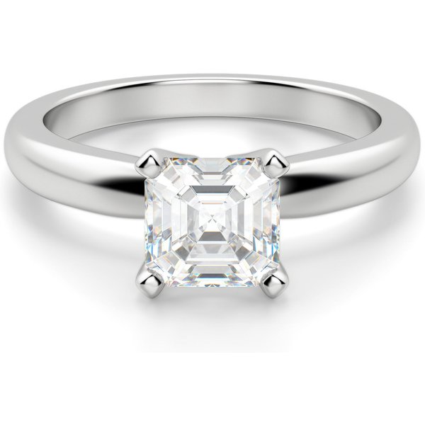 Tapered Solitaire Asscher 2.50 krt Klasyczny Pierścionek Zaręczynowy Diament Laboratoryjny 950 Platyna
