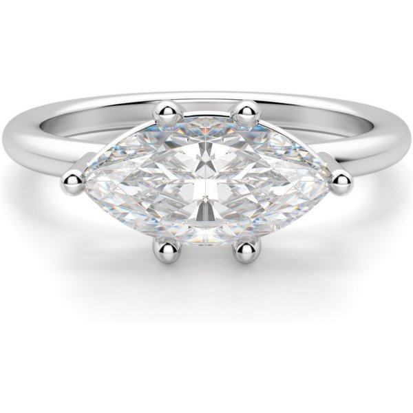 Klasyczny Pierścionek Zaręczynowy Marquise 3.00 ct East-West Diament Laboratoryjny 585 Białe Złoto (14K)