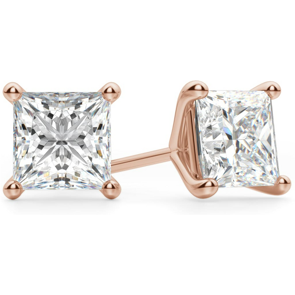 Kolczyki Sztyfty Księżniczka 2.50 Karata Tension Back Martini Set Diament Laboratoryjny 585 Różowe Złoto (14K)