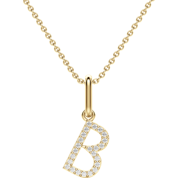 Wisiorek Litera "B" Laboratoryjny Diament 585 Żółte Złoto (14K)