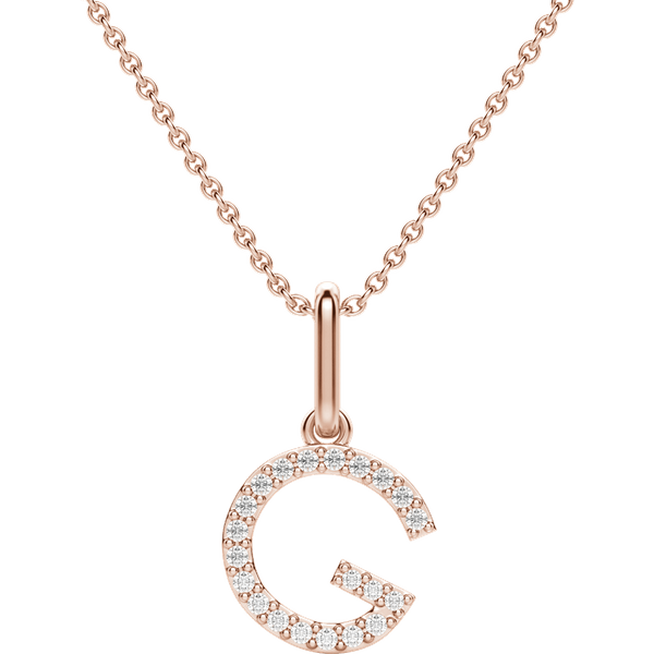 Wisiorek Litera "G" Laboratoryjny Diament 585 Różowe Złoto (14K)
