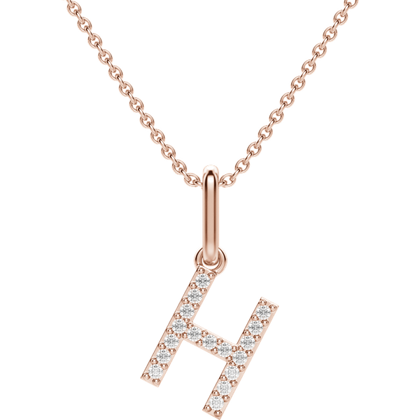 Wisiorek Litera "H" Laboratoryjny Diament 585 Różowe Złoto (14K)