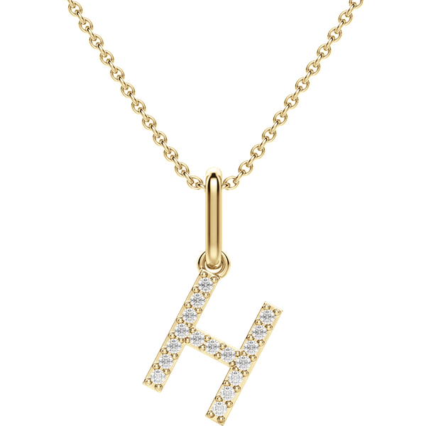 Wisiorek Litera "H" Laboratoryjny Diament 585 Żółte Złoto (14K)