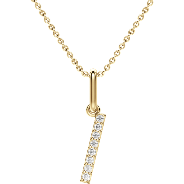 Wisiorek Litera "I" Laboratoryjny Diament 585 Żółte Złoto (14K)