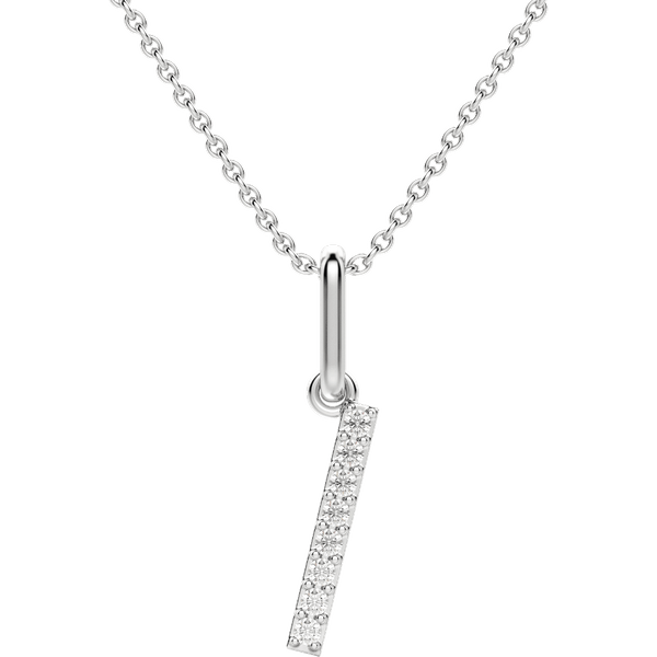 Wisiorek Litera "I" Laboratoryjny Diament 585 Białe Złoto (14K)