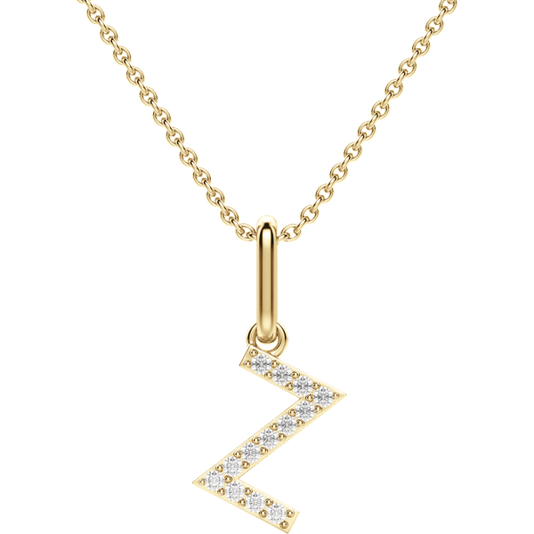 Wisiorek Litera "Z" Laboratoryjny Diament 585 Żółte Złoto (14K)