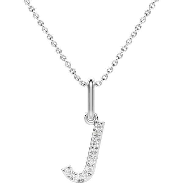 Wisiorek Litera "J" Laboratoryjny Diament 585 Białe Złoto (14K)