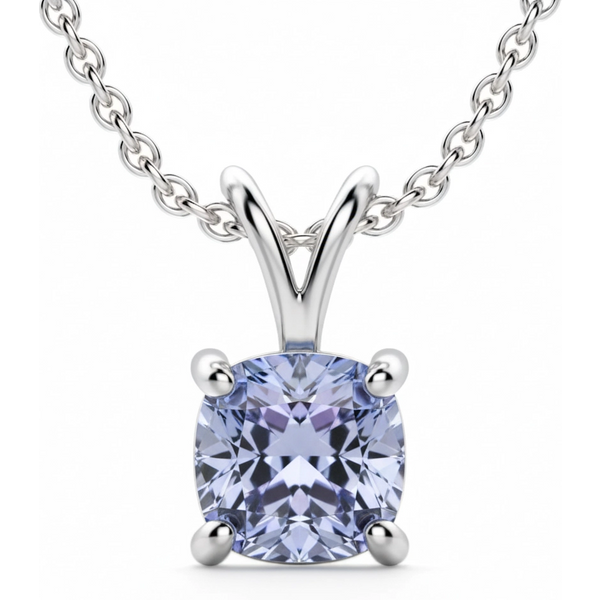 Wisiorek z Tanzanitem Poduszkowym 1.00 ct Basket Set 925 Srebro