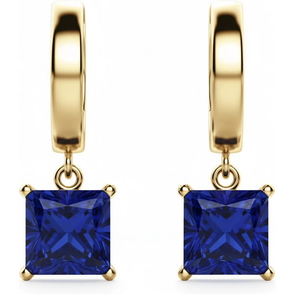 Kolczyki Wiszące z Szafirem Księżniczka 2.00 ct 417 Żółte Złoto