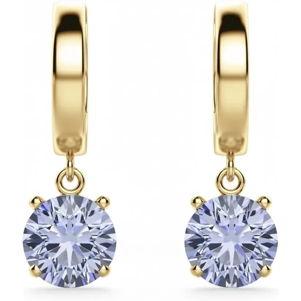 Kolczyki Wiszące z Tanzanitem Okrągłym 2.00 ct 585 Żółte Złoto