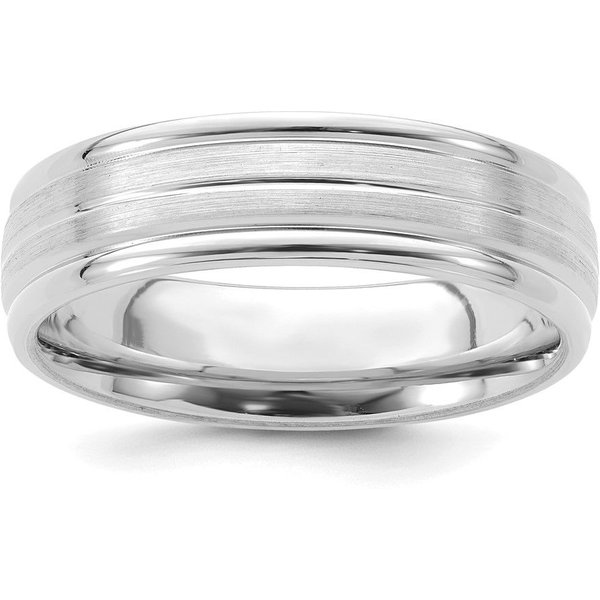 Obrączka Ślubna Center Line Comfort Fit 6 mm 585 Białe Złoto (14K)