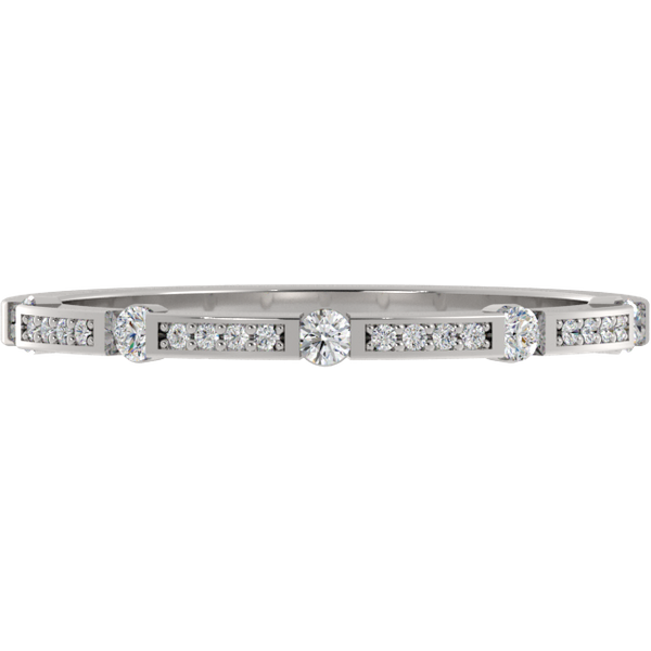 Obrączka Ślubna Petite Accented 1.00 MM Diament Naturalny 417 (10K) Białe Złoto