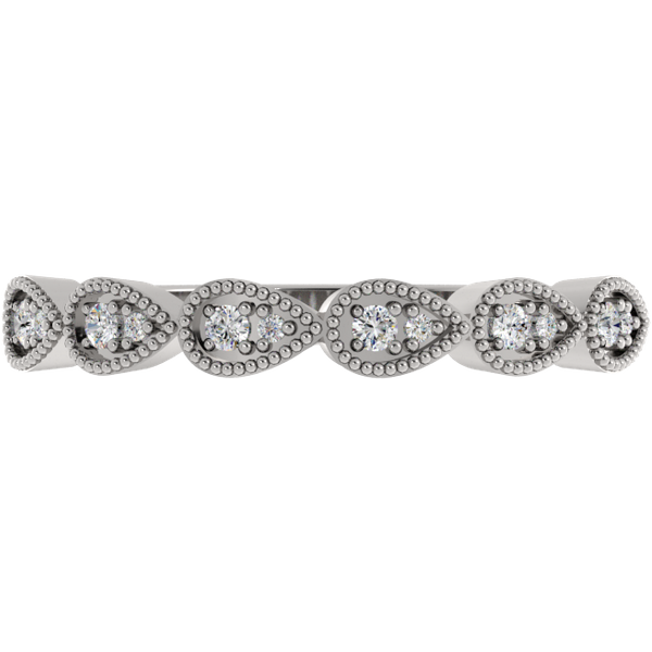 Obrączka Ślubna Rose Pavé Milgrain 1.50 MM Diament Laboratoryjny 950 Platyna