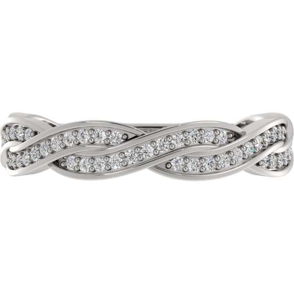Obrączka Ślubna 2-Row Pavé 1.90 MM Diament Laboratoryjny 950 Platyna