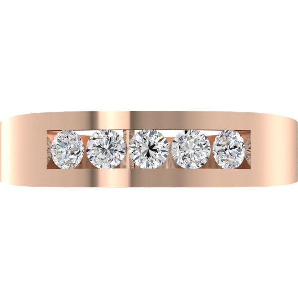 Obrączka Ślubna 5 Stones Diament Laboratoryjny 417 (10K) Różowe Złoto
