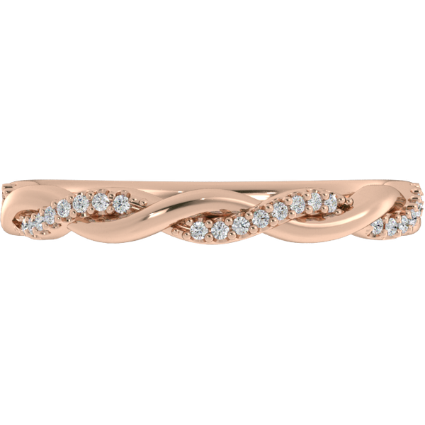 Obrączka Ślubna Twisted 2 MM Diament Laboratoryjny 417 (10K) Różowe Złoto