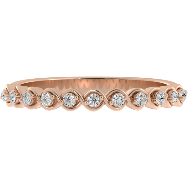 Obrączka Ślubna Anna Prong 2.20 MM Diament Laboratoryjny 417 (10K) Różowe Złoto