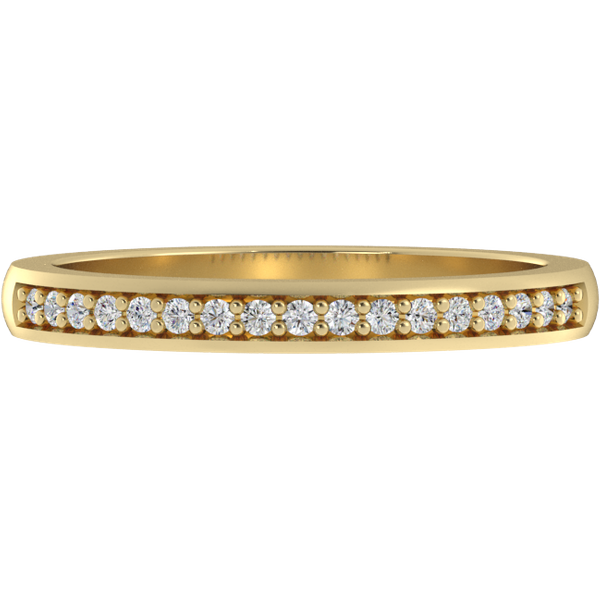 Obrączka Ślubna Amelia 2.00 MM Diament Laboratoryjny 417 (10K) Żółte Złoto