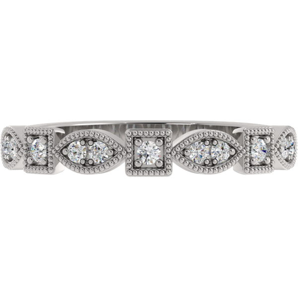 Obrączka Ślubna Seinne Pavé 2.20 MM Diament Laboratoryjny 417 (10K) Białe Złoto