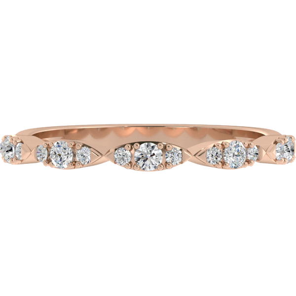 Obrączka Ślubna Channel Set Swirl 1.6 MM Diament Laboratoryjny 585 (14K) Różowe Złoto