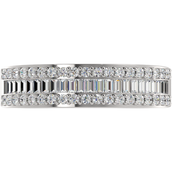 Obrączka Ślubna Channel Mix 4.70 MM Diament Laboratoryjny 417 (10K) Białe Złoto