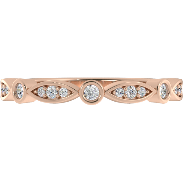 Obrączka Ślubna Flush 2.20 MM Diament Laboratoryjny 417 (10K) Różowe Złoto