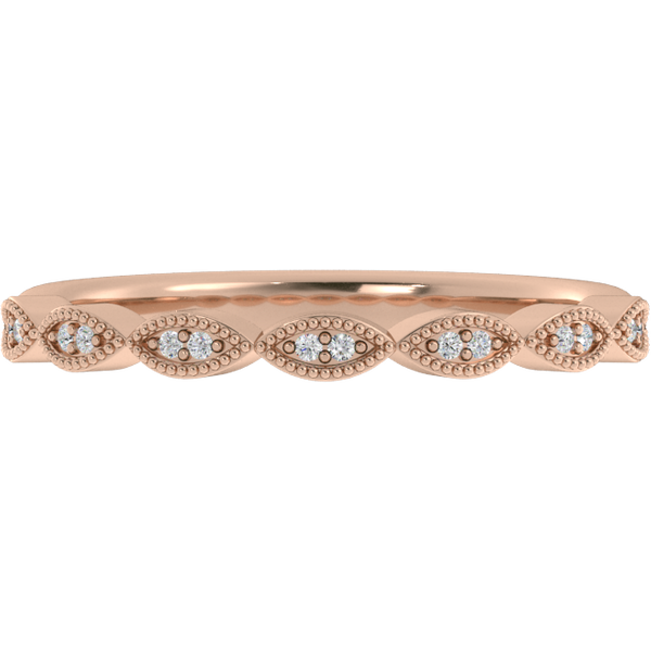 Obrączka Ślubna Pavé Amellia 1.90 MM Diament Laboratoryjny 417 (10K) Różowe Złoto