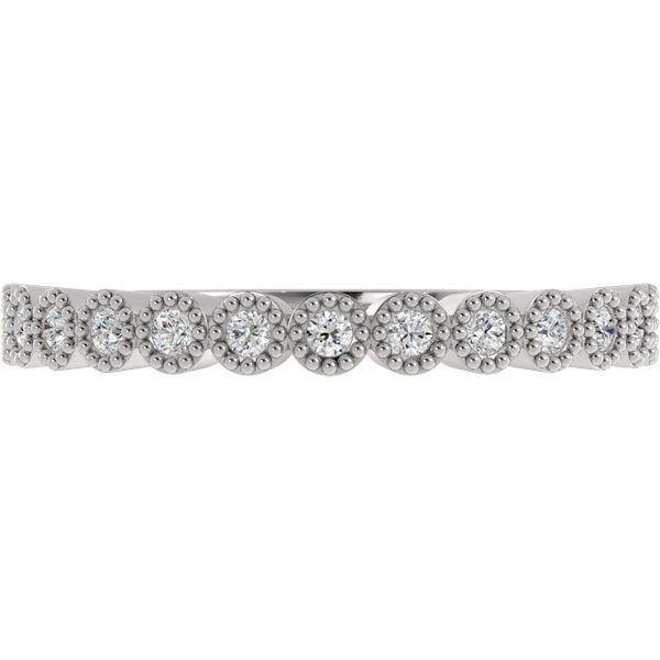 Obrączka Ślubna Bezel Arc 1.30 MM Diament Laboratoryjny 750 (18K) Białe Złoto