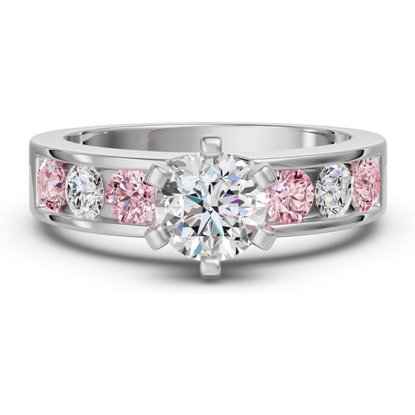 Diamond Diva Okrągły Pierścionek Zaręczynowy 2.50 ct - Rose - Diament Laboratoryjny 585 Białe Złoto