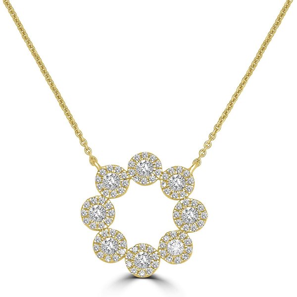 Naszyjnik Circle Halo Diament Naturalny 585 Złoto Żółte (14K)