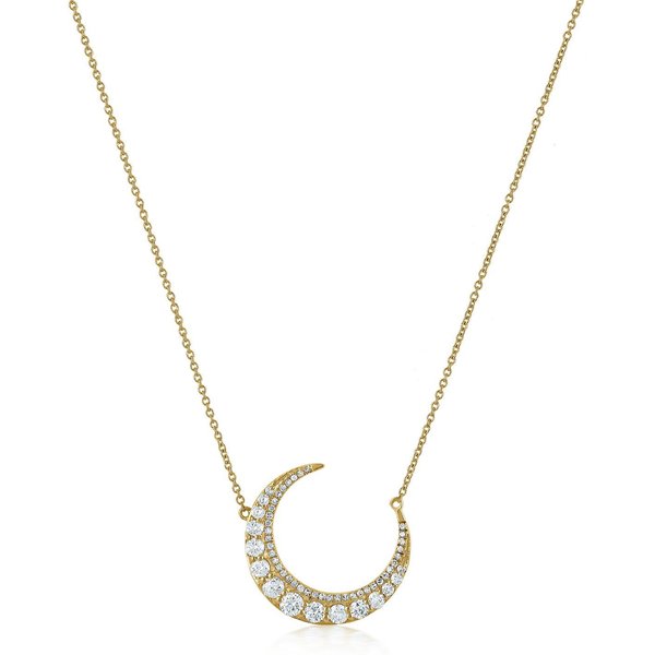 Naszyjnik Półksiężyc Diament Naturalny 585 Złoto Żółte (14K)