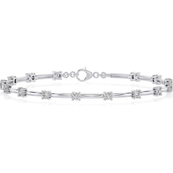 Bransoletka z Diamentowymi Stacjami Diament Laboratoryjny 585 Białe Złoto (14K)