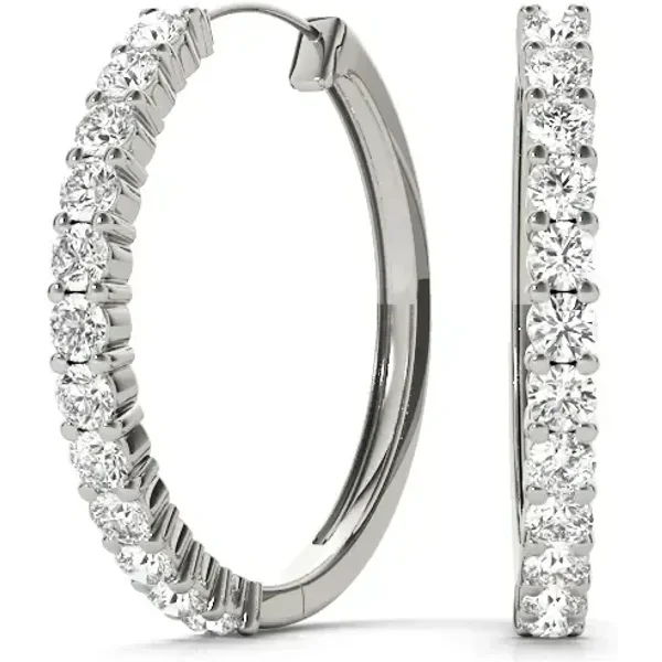 Kolczyki Koła Diamentowe 1.10 ct Diament Laboratoryjny 585 Białe Złoto (14K)