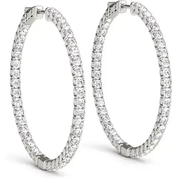 Inside Out 35 mm Kolczyki Koła Diamentowe 1.60 krt Diament Laboratoryjny 585 Białe Złoto (14K)