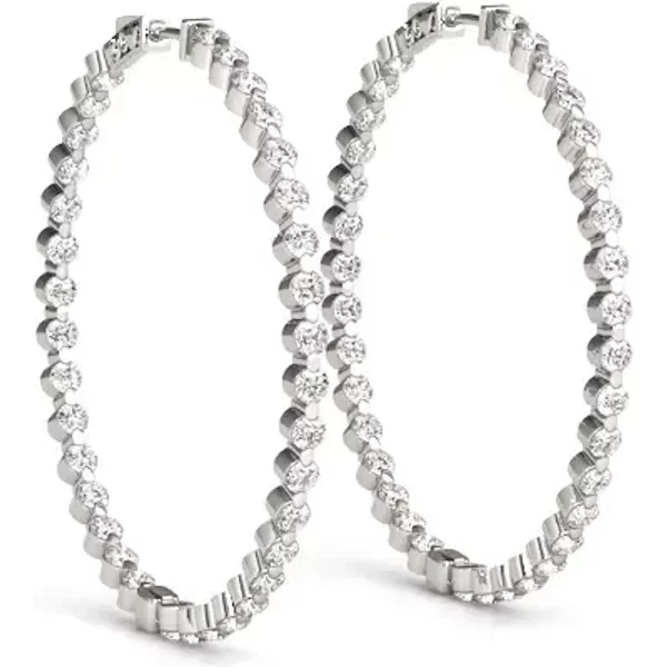 Inside Out 37 mm Kolczyki Koła Diamentowe 5.40 krt Diament Laboratoryjny 585 Białe Złoto (14K)