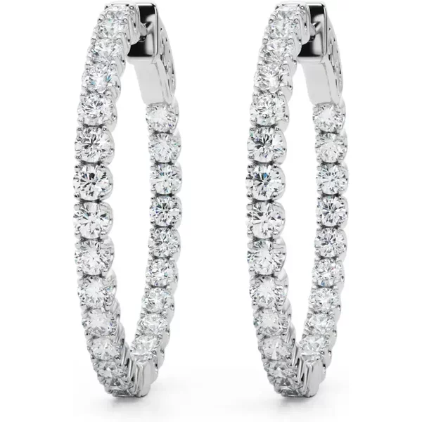 Kolczyki Koła Diamentowe 28 mm 2.00 krt Diament Laboratoryjny 585 Białe Złoto (14K)