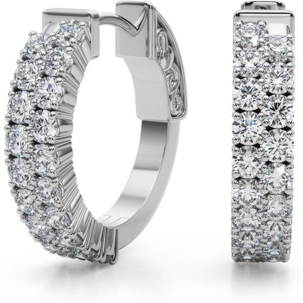 Kolczyki Koła Diamentowe 1.14 ct Diament Laboratoryjny 585 Białe Złoto (14K)
