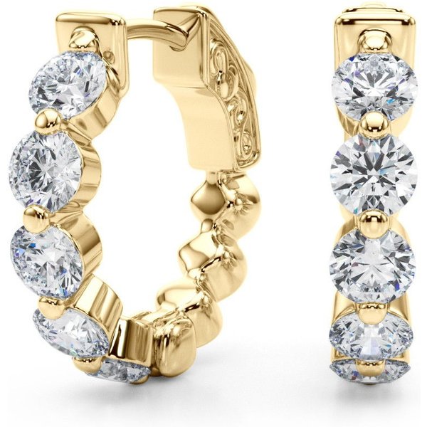 Kolczyki Koła Diamentowe Single Row 1.00 krt Diament Laboratoryjny 585 Żółte Złoto (14K)