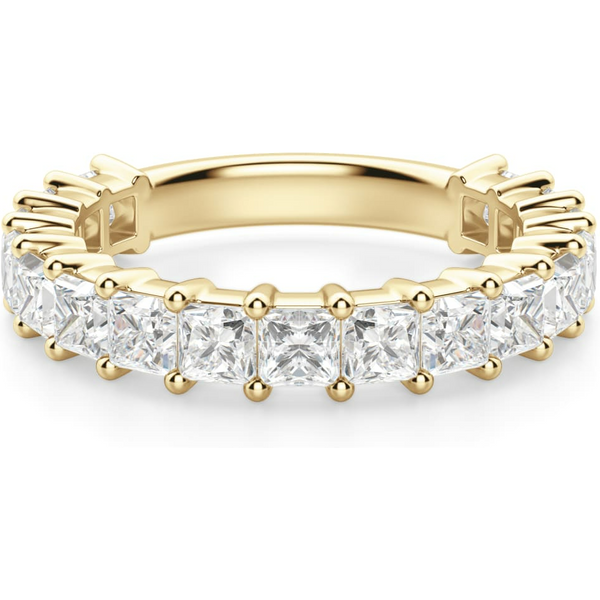 Obrączka Ślubna Half Eternity Księżniczka 2.75 mm Laboratoryjny Diament 750 Żółte Złoto (18K)