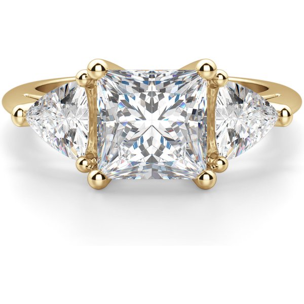Timeless Księżniczka Pierścionek Zaręczynowy 1.00 ct Laboratoryjny Diament 750 Żółte Złoto (18K)