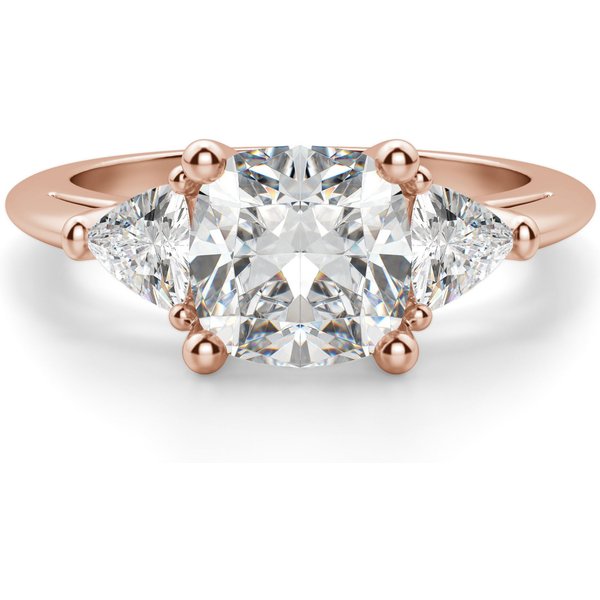 Timeless Poduszkowy Pierścionek Zaręczynowy 1.00 ct Naturalny Diament 750 Różowe Złoto (18K)